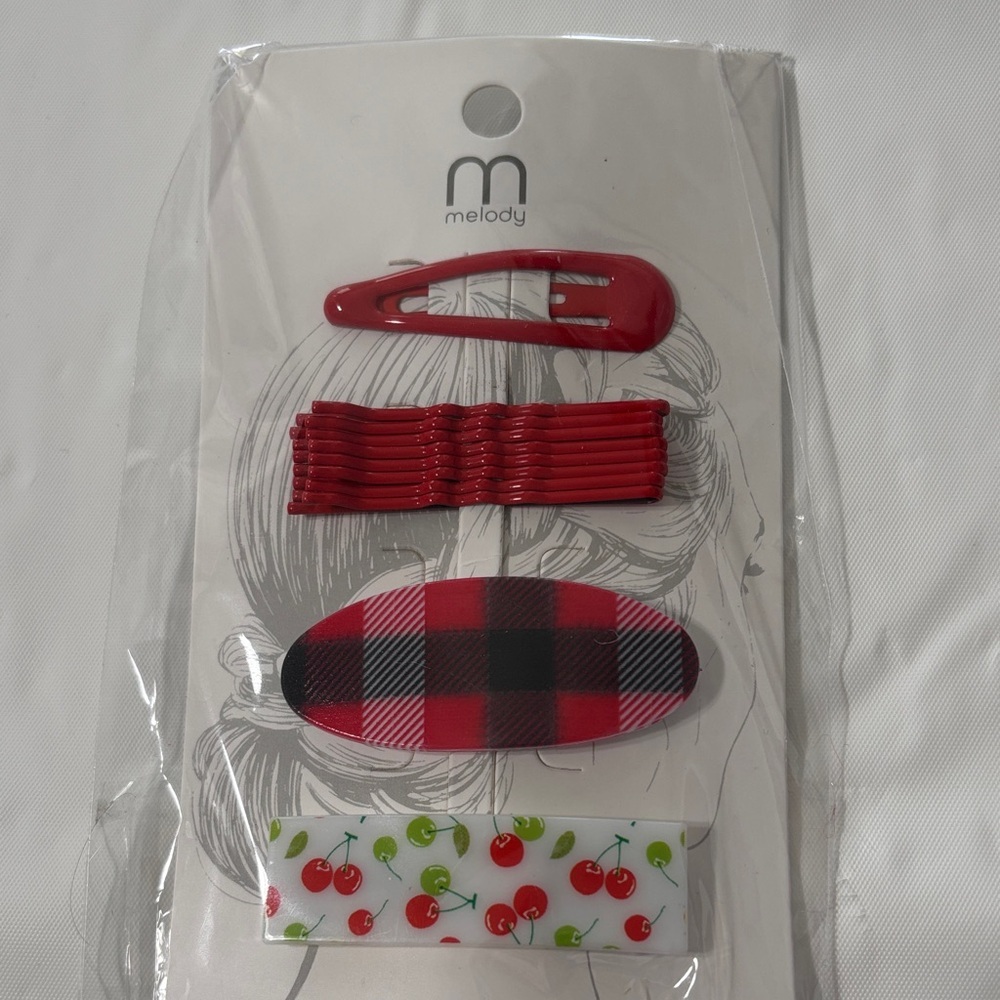 Red and Black Hair Accessory Set-Cherry Theme